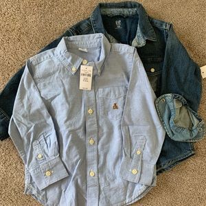 NWT GAP 2  jean button down &cotton button down!